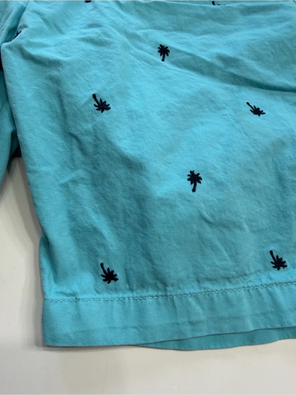 Colours Alexander Julian Men’s Sz 32 Teal Blue Palm Tree Chino Shorts Cotton - Picture 2 of 5